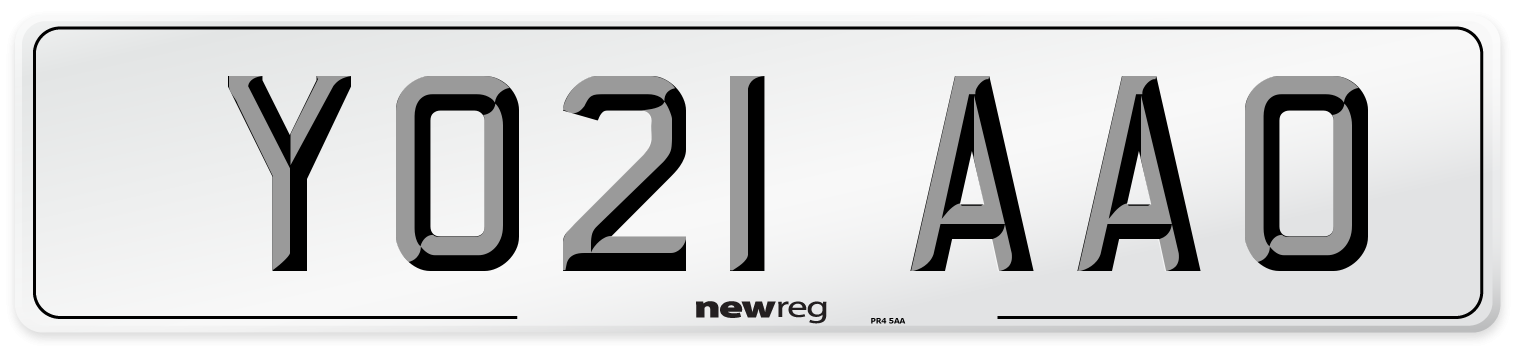 YO21 AAO Number Plate from New Reg